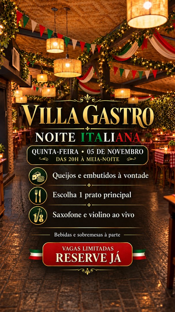 Villa Gastro - Noite Italiana 